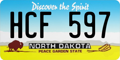 ND license plate HCF597