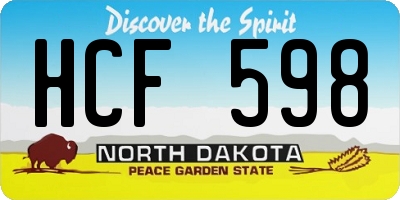 ND license plate HCF598