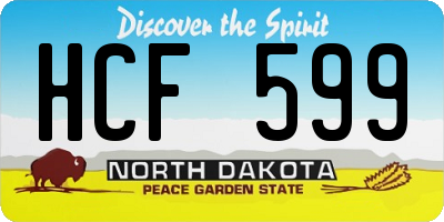 ND license plate HCF599