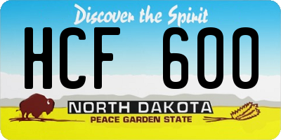 ND license plate HCF600