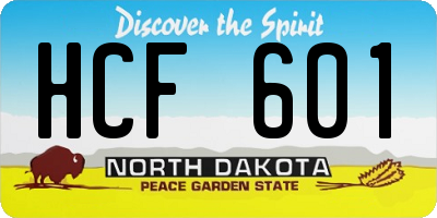 ND license plate HCF601