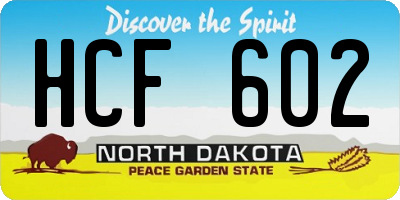 ND license plate HCF602