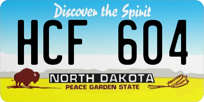 ND license plate HCF604