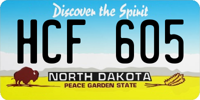 ND license plate HCF605