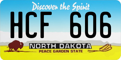 ND license plate HCF606