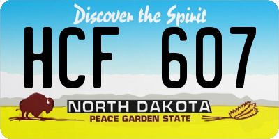 ND license plate HCF607