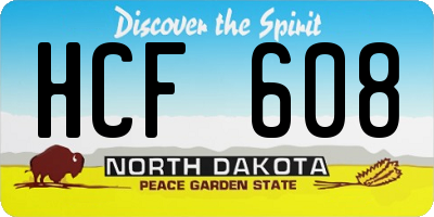 ND license plate HCF608