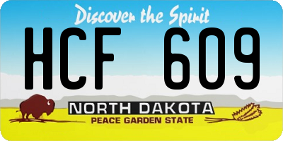 ND license plate HCF609