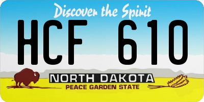 ND license plate HCF610