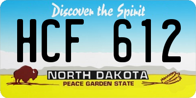 ND license plate HCF612