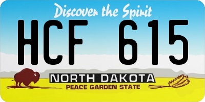 ND license plate HCF615