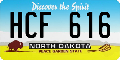 ND license plate HCF616