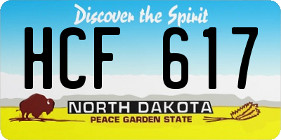 ND license plate HCF617