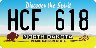 ND license plate HCF618