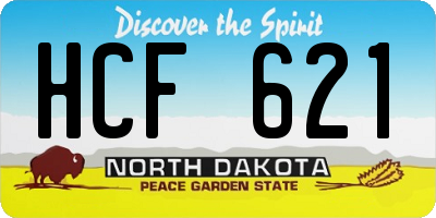 ND license plate HCF621