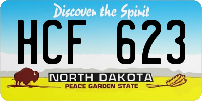 ND license plate HCF623