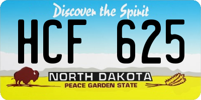 ND license plate HCF625