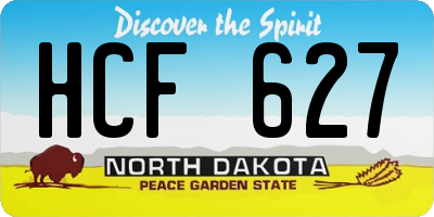 ND license plate HCF627