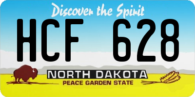 ND license plate HCF628