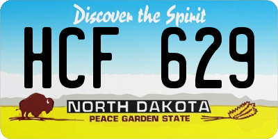 ND license plate HCF629