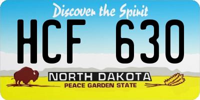 ND license plate HCF630