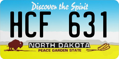 ND license plate HCF631