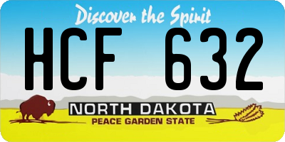 ND license plate HCF632