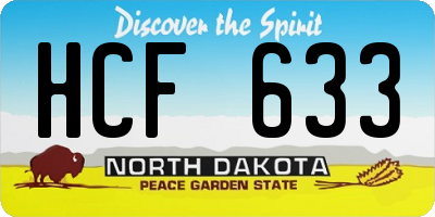 ND license plate HCF633
