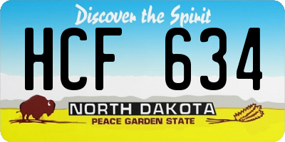 ND license plate HCF634