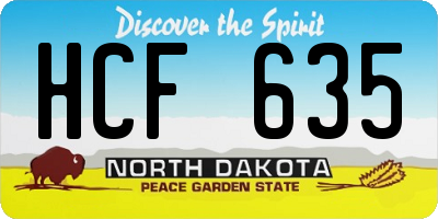 ND license plate HCF635