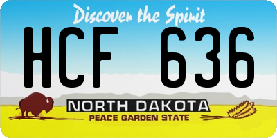 ND license plate HCF636
