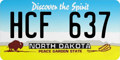 ND license plate HCF637