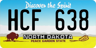 ND license plate HCF638