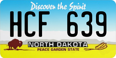 ND license plate HCF639