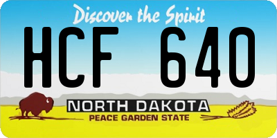 ND license plate HCF640