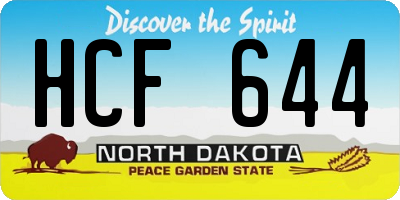 ND license plate HCF644