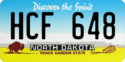 ND license plate HCF648