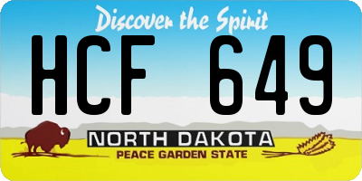 ND license plate HCF649