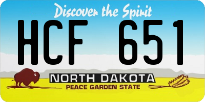 ND license plate HCF651