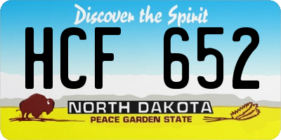 ND license plate HCF652