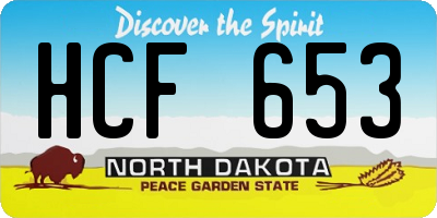 ND license plate HCF653