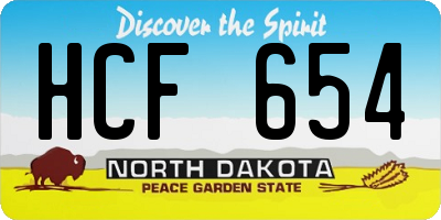 ND license plate HCF654