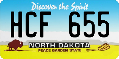 ND license plate HCF655