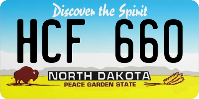 ND license plate HCF660