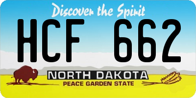 ND license plate HCF662