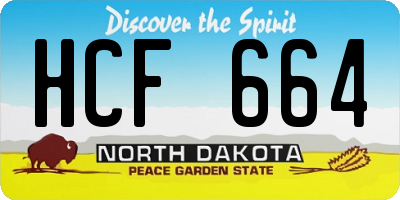 ND license plate HCF664