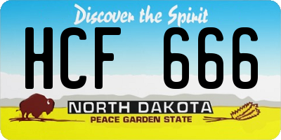 ND license plate HCF666