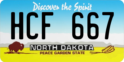 ND license plate HCF667