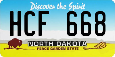 ND license plate HCF668