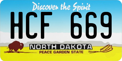 ND license plate HCF669